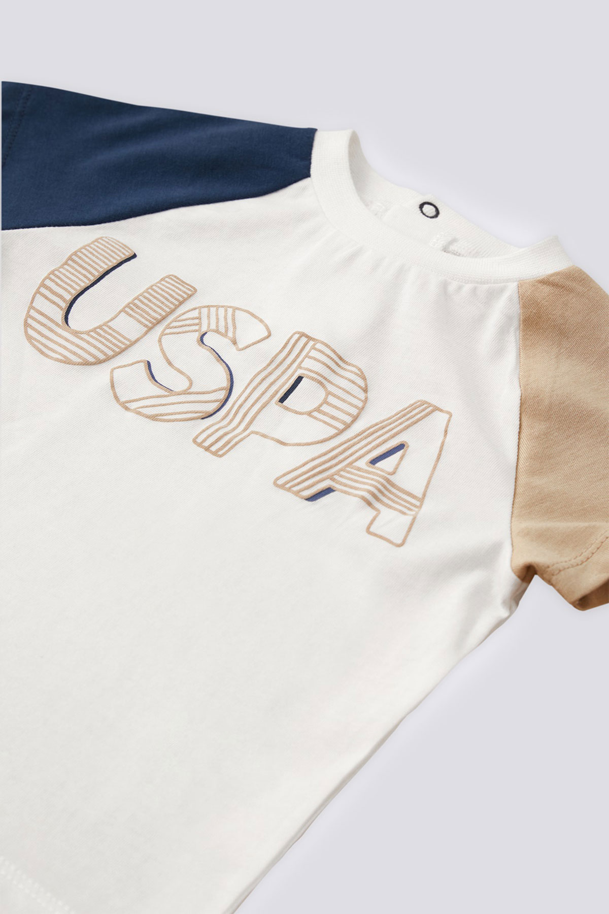 U.S. Polo Erkek Bebek 2'li Takım Kısa Kol Süprem Golf - Krem - Thumbnail