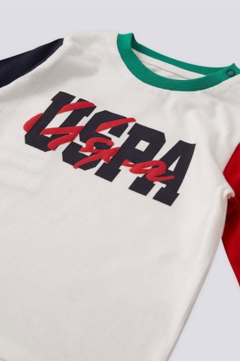 U.S POLO-YASİN TEKSTİL - U.S. Polo Erkek Bebek 2'li Takım Uzun Kol Süprem Golf - Krem (1)