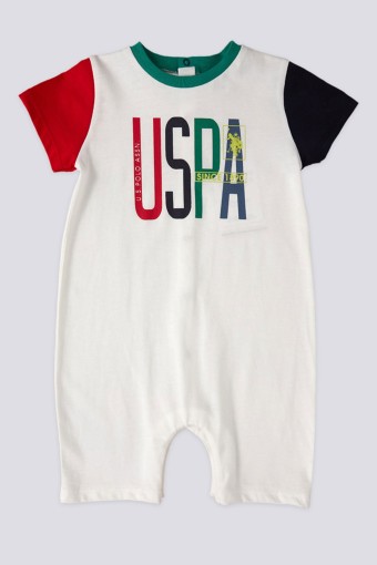 U.S POLO-YASİN TEKSTİL - U.S. Polo Erkek Bebek Şort Tulum Kısa Kol Golf Süprem - Krem