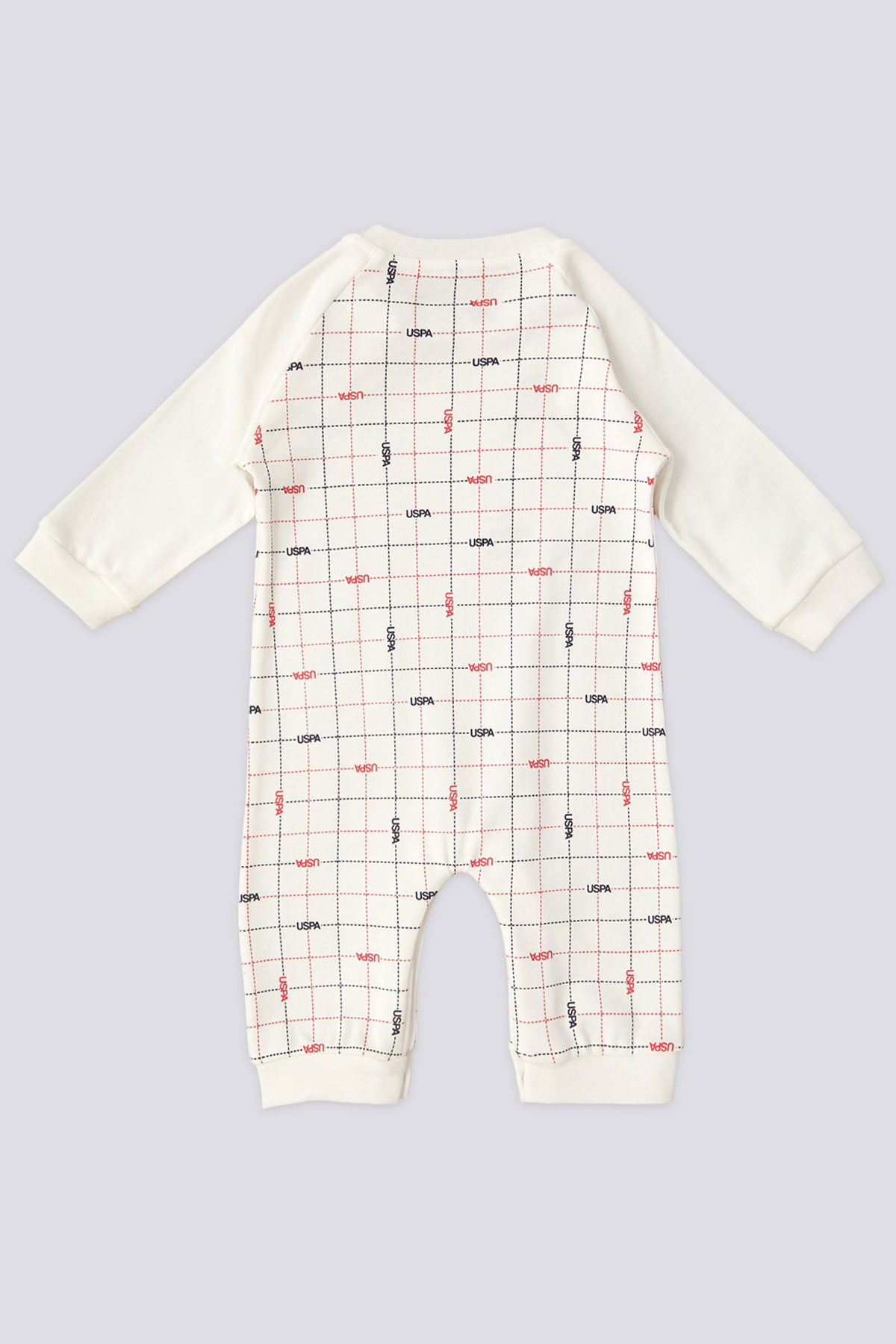 U.S. Polo Erkek Bebek Tulum Patiksiz İnterlok Uzun Kol - Krem - Thumbnail