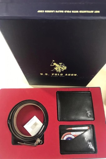 U.S POLO-AYSET - U.S. Polo Erkek Cüzdan-Kemer Takım Kartlıklı 3 Parça (1)
