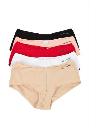 U.S POLO-İBERYA - U.S. Polo Kadın Fantezi Boxer Kıl Lastikli 5'li (1)