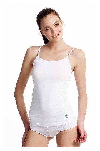 U.S POLO-İBERYA - U.S. Polo Kadın Çeyizlik İp Askılı Atlet