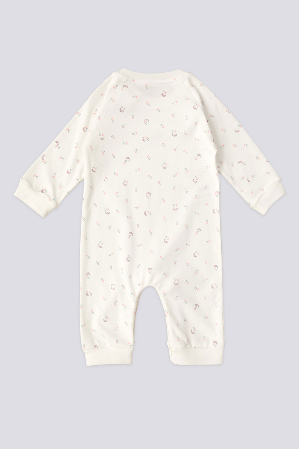 U.S. Polo Kız Bebek Tulum Patiksiz Uzun Kol İnterlok - Krem - Thumbnail