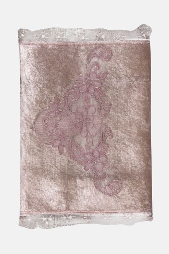 UYGUN  ÇEYİZ - Uygun Çeyiz Hurç Bohça Kadife Danteli Büyük 45x50x18cm (1)