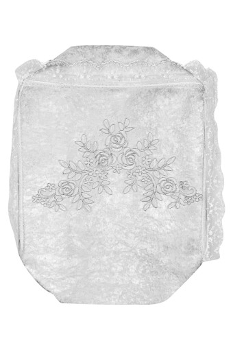 UYGUN  ÇEYİZ - Uygun Çeyiz Hurç Bohça Kadife Danteli Küçük 33x33x18cm