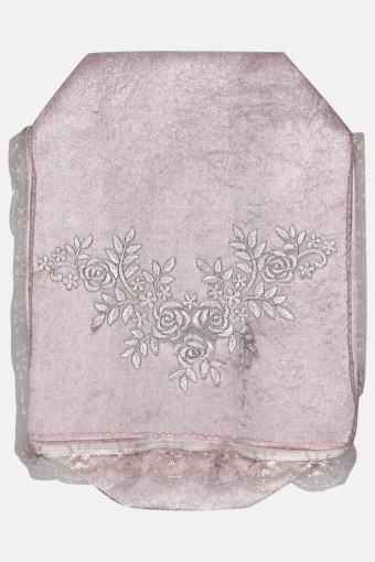 UYGUN  ÇEYİZ - Uygun Çeyiz Hurç Bohça Kadife Danteli Küçük 33x33x18cm (1)