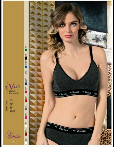 VENÜS - Venüs Kadın Sporcu Büstiyer Takım Kapsız - Füme