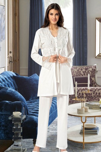 SESKON - X-Ses Kadın 3 lü Lohusa Pijama Takımı