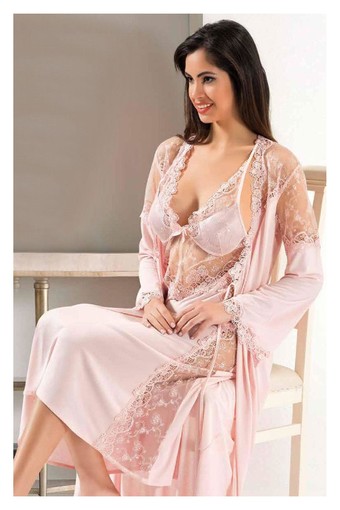 SESKON - X-Ses Kadın 6'lı Set Viskon Penye Dantelli