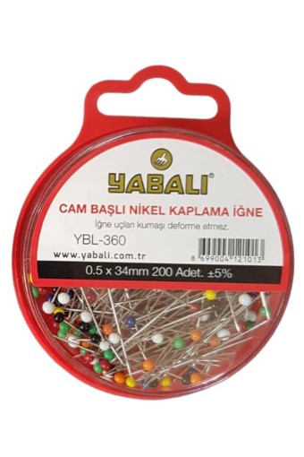 YABALI-TÖZENLER - Yabalı Cam Başlı Nikel Toplu İğne