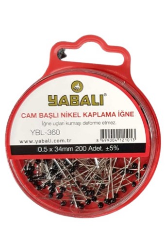 YABALI-TÖZENLER - Yabalı Cam Başlı Nikel Toplu İğne (1)