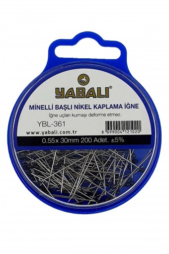 YABALI-TÖZENLER - Yabalı Mineli Başlı Nikel Toplu İğne (1)