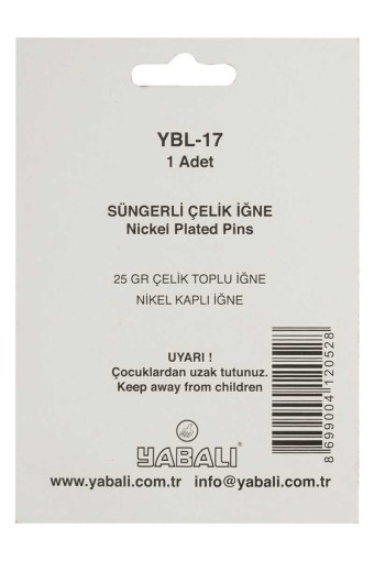YABALI-TÖZENLER - Yabalı Toplu İğne Çelik İğne Pembe Süngerli 25 Gr (1)