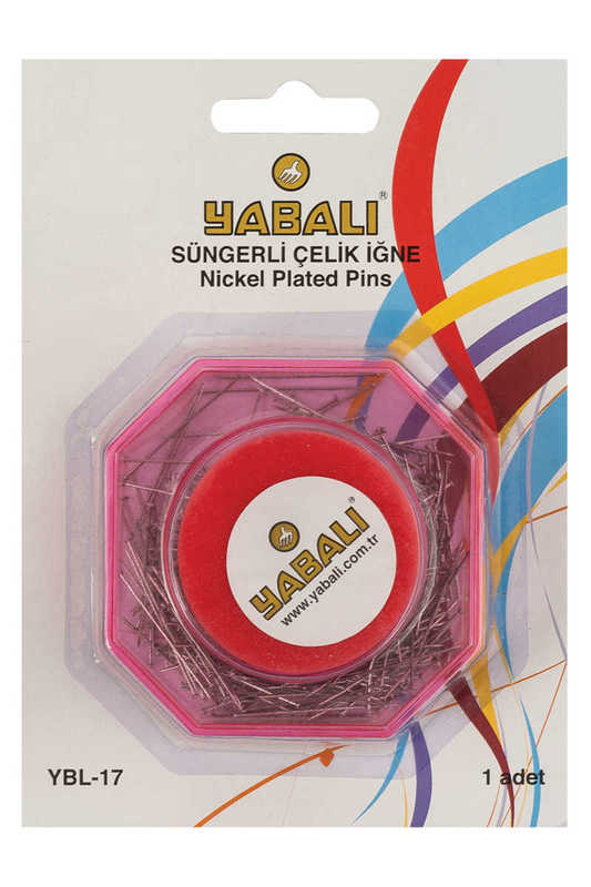 Yabalı Toplu İğne Çelik İğne Pembe Süngerli 25 Gr - Thumbnail