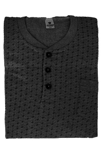 YENTEKS - Yenteks Erkek Üç Düğmeli Şardonlu Uzun Kollu Pijama Takımı - Gri (1)