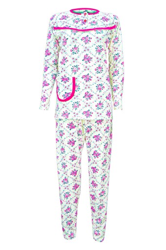 YENTEKS - Yenteks Kadın İki Düğmeli Penye Pijama Takımı - Fuşya