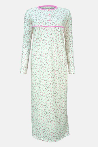 YENTEKS - Yenteks Kadın Penye Gecelik Çiçek Desenli - Pembe