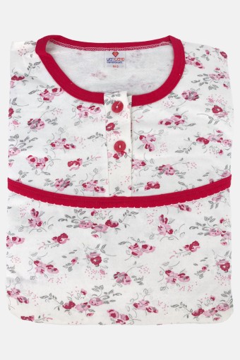 YENTEKS - Yenteks Kadın Şardonlu İki Düğmeli Uzun Kollu Pijama Takımı - Fuşya