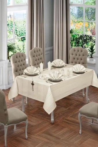 ZERRE HOME - Zerre Colber Masa Örtüsü Set Keten (1)