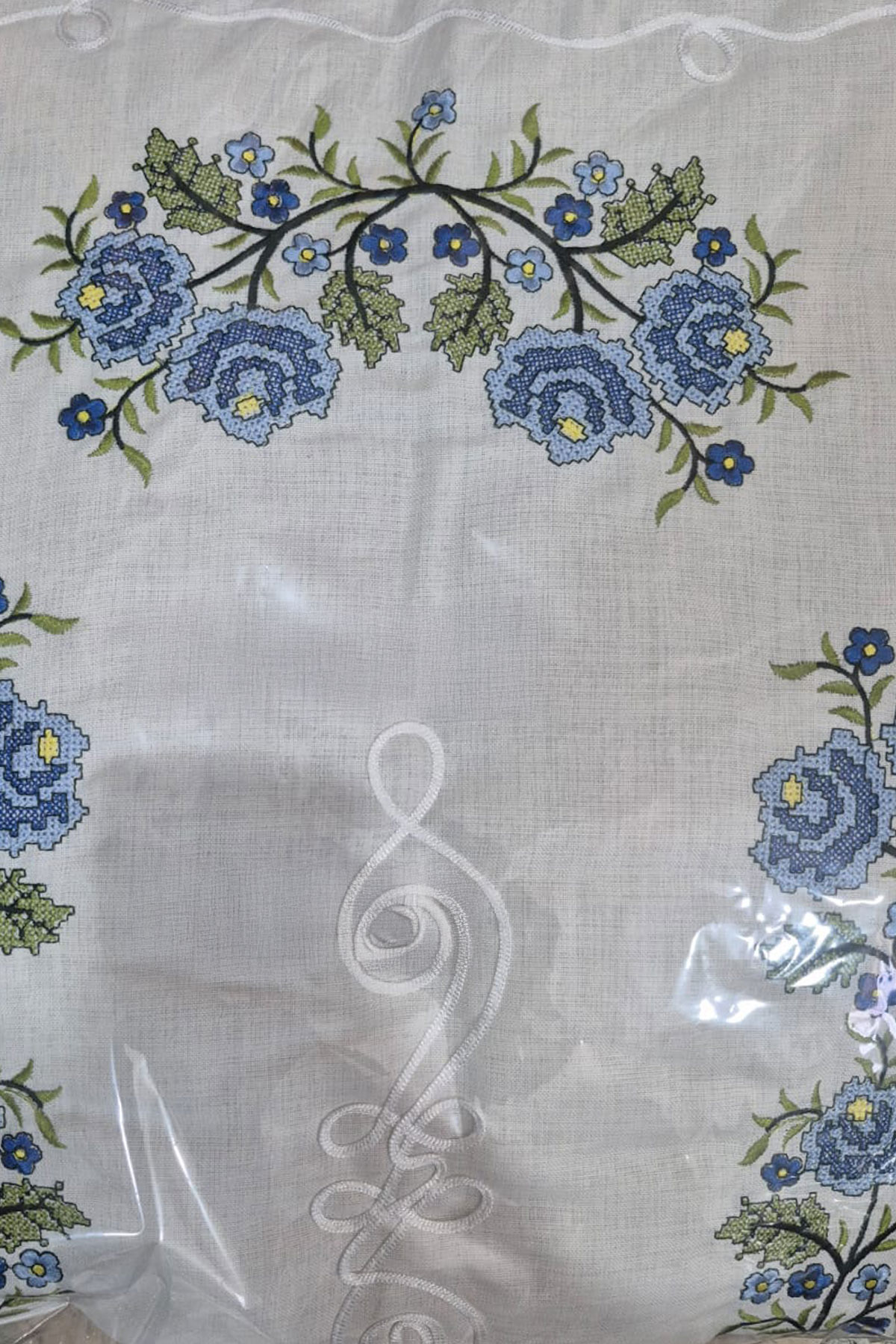 Zerre Home Seccade Gardenya Keten Kaneviçe - Thumbnail