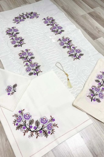 ZERRE HOME - Zerre Home Seccade Seti Kanaviçe Gardenya (1)