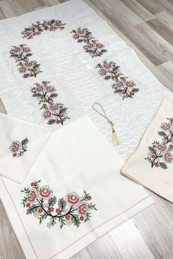 ZERRE HOME - Zerre Home Seccade Seti Kanaviçe Gardenya