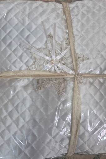 ZERRE HOME - Zerre Yastık Hurcu Lüks Saten İnci Çiçekli Kurdeleli (1)